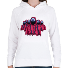 PRINTFASHION squid_game - Női kapucnis pulóver - Fehér