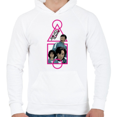 PRINTFASHION Squid game - Nyerd meg az életed 12 - Férfi kapucnis pulóver - Fehér