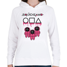 PRINTFASHION Squid Game pink-black - Női kapucnis pulóver - Fehér női pulóver, kardigán