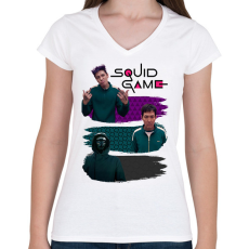 PRINTFASHION Squid Game Season 2 - Női V-nyakú póló - Fehér