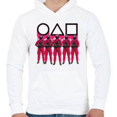 PRINTFASHION Squid game soldiers 3 - Férfi kapucnis pulóver - Fehér