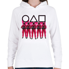 PRINTFASHION Squid game soldiers 3 - Női kapucnis pulóver - Fehér