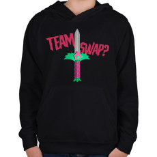 PRINTFASHION Squid game team swap - Gyerek kapucnis pulóver - Fekete