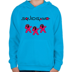 PRINTFASHION Squid game trio dab fekete - Gyerek kapucnis pulóver - Azúrkék