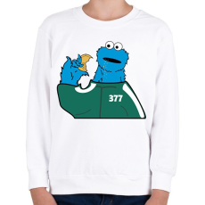 PRINTFASHION Squid Game vs. Sütiszörny - Gyerek pulóver - Fehér