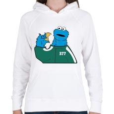 PRINTFASHION Squid Game vs. Sütiszörny - Női kapucnis pulóver - Fehér