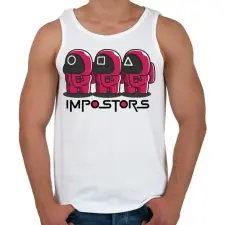 PRINTFASHION Squid games vs Among us - impostors - Férfi atléta - Fehér atléta, trikó