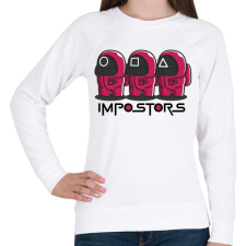 PRINTFASHION Squid games vs Among us - impostors - Női pulóver - Fehér női pulóver, kardigán