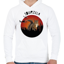 PRINTFASHION Squirzilla - Férfi kapucnis pulóver - Fehér férfi pulóver, kardigán