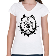 PRINTFASHION Stafford - Női V-nyakú póló - Fehér