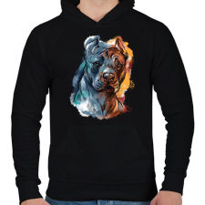PRINTFASHION "stafford" portré - Férfi kapucnis pulóver - Fekete férfi pulóver, kardigán