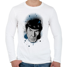 PRINTFASHION Star Trek - Spock - Férfi hosszú ujjú póló - Fehér férfi póló