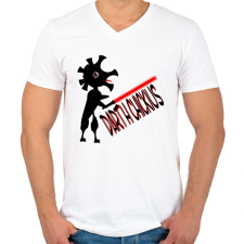 PRINTFASHION Star Wars Fan Art Darth Chicidus - Férfi V-nyakú póló - Fehér férfi póló