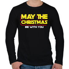 PRINTFASHION Star Wars Karácsony - Férfi hosszú ujjú póló - Fekete férfi póló