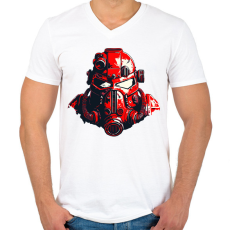 PRINTFASHION Starcraft - Férfi V-nyakú póló - Fehér
