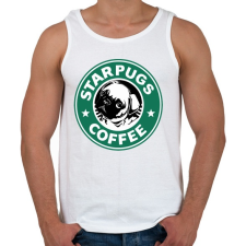 PRINTFASHION STARPUGS COFFEE - Férfi atléta - Fehér atléta, trikó