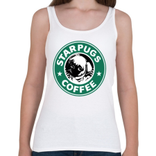 PRINTFASHION STARPUGS COFFEE - Női atléta - Fehér női trikó