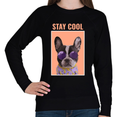 PRINTFASHION Stay Cool Frenchie - Női pulóver - Fekete
