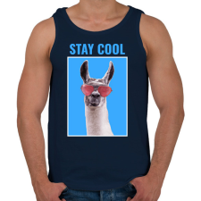 PRINTFASHION STAY COOL LLAMA - Férfi atléta - Sötétkék atléta, trikó