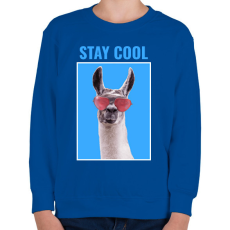 PRINTFASHION STAY COOL LLAMA - Gyerek pulóver - Királykék