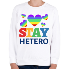 PRINTFASHION STAY HETERO - Gyerek pulóver - Fehér gyerek pulóver, kardigán