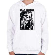 PRINTFASHION Stay positive - Gyerek kapucnis pulóver - Fehér gyerek pulóver, kardigán