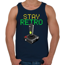 PRINTFASHION Stay retro joystick - Férfi atléta - Sötétkék atléta, trikó