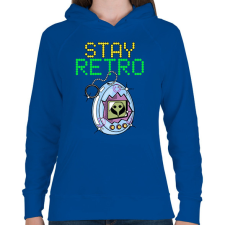 PRINTFASHION Stay retro Tamagochi - Női kapucnis pulóver - Királykék női pulóver, kardigán