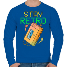 PRINTFASHION Stay retro walkman - Férfi pulóver - Királykék férfi pulóver, kardigán