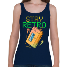 PRINTFASHION Stay retro walkman - Női atléta - Sötétkék