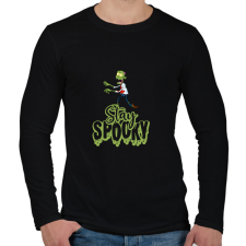 PRINTFASHION Stay Spooky Zombie - Férfi hosszú ujjú póló - Fekete férfi póló