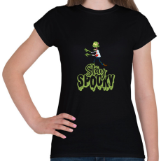 PRINTFASHION Stay Spooky Zombie - Női póló - Fekete