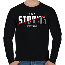PRINTFASHION Stay Strong - Férfi pulóver - Fekete férfi pulóver, kardigán