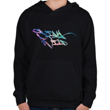 PRINTFASHION stay wild - Gyerek kapucnis pulóver - Fekete gyerek pulóver, kardigán