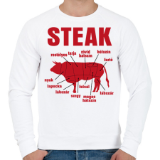 PRINTFASHION STEAK - Férfi pulóver - Fehér férfi pulóver, kardigán