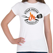 PRINTFASHION Steak house barbecue - Női póló - Fehér női póló