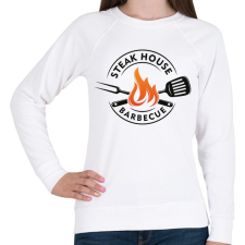 PRINTFASHION Steak house barbecue - Női pulóver - Fehér női pulóver, kardigán