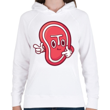 PRINTFASHION Steak hús - Női kapucnis pulóver - Fehér női pulóver, kardigán