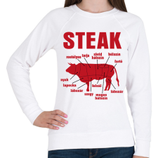 PRINTFASHION STEAK - Női pulóver - Fehér női pulóver, kardigán