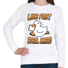 PRINTFASHION Steal bread - Női pulóver - Fehér
