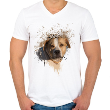 PRINTFASHION stefi - Férfi V-nyakú póló - Fehér férfi póló