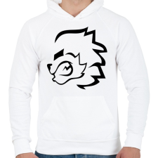 PRINTFASHION stencil oroszlán - Férfi kapucnis pulóver - Fehér férfi pulóver, kardigán