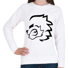 PRINTFASHION stencil oroszlán - Női pulóver - Fehér női pulóver, kardigán