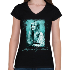 PRINTFASHION Stephanie Lynn Nicks - Női V-nyakú póló - Fekete