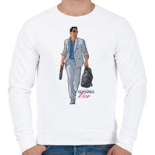 PRINTFASHION Sterling Archer - Férfi pulóver - Fehér férfi pulóver, kardigán