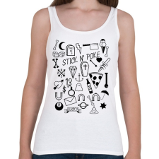 PRINTFASHION Stick nd poke - Női atléta - Fehér női trikó