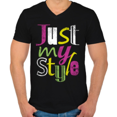 PRINTFASHION Stílusom - Férfi V-nyakú póló - Fekete