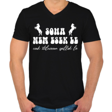 PRINTFASHION Stílusosan szállok le - Férfi V-nyakú póló - Fekete férfi póló