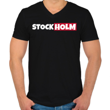 PRINTFASHION STOCKHOLM - Férfi V-nyakú póló - Fekete férfi póló
