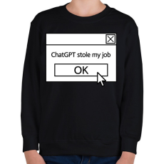 PRINTFASHION Stole my job - Gyerek pulóver - Fekete